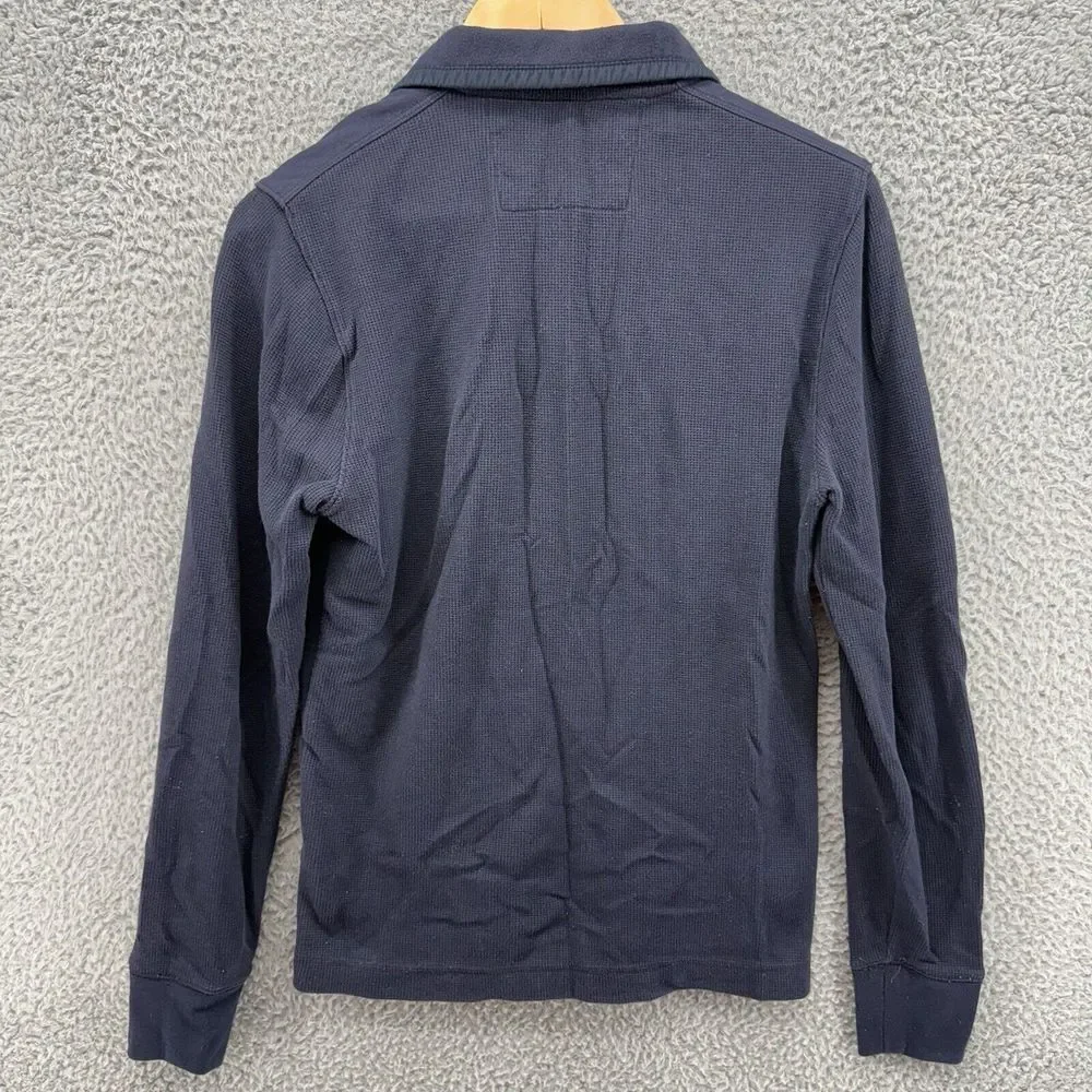 Banana Republic‎ 1/4 Zip Pullover Thermal Knit Sweater Mens Small Navy Blue